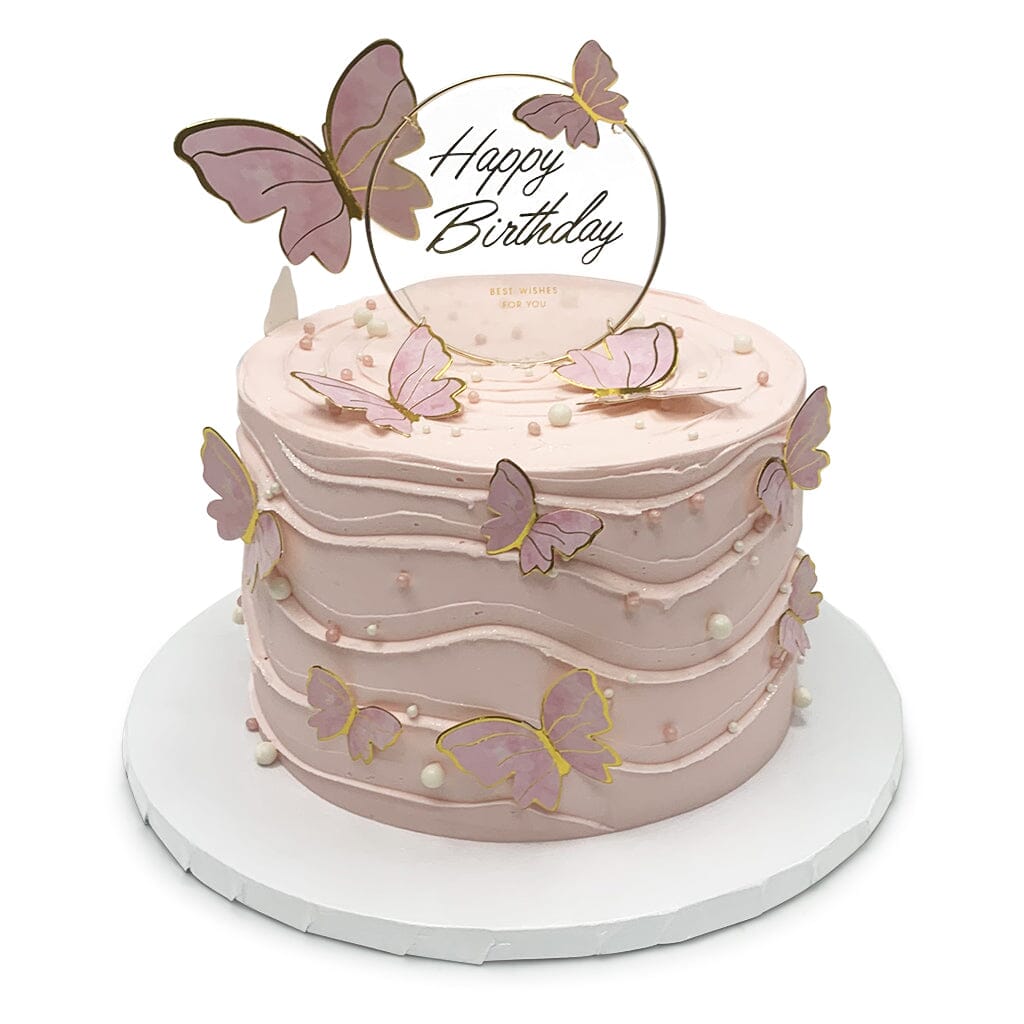 Blush and Flutter Theme Cake Freed's Bakery
