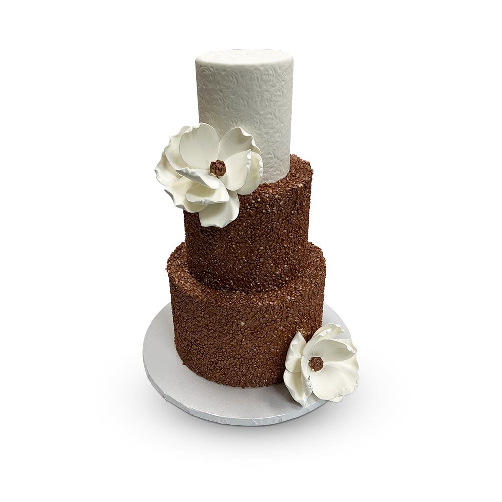 Bronze Sprinkle Magnolia Wedding Cake Freed's Bakery