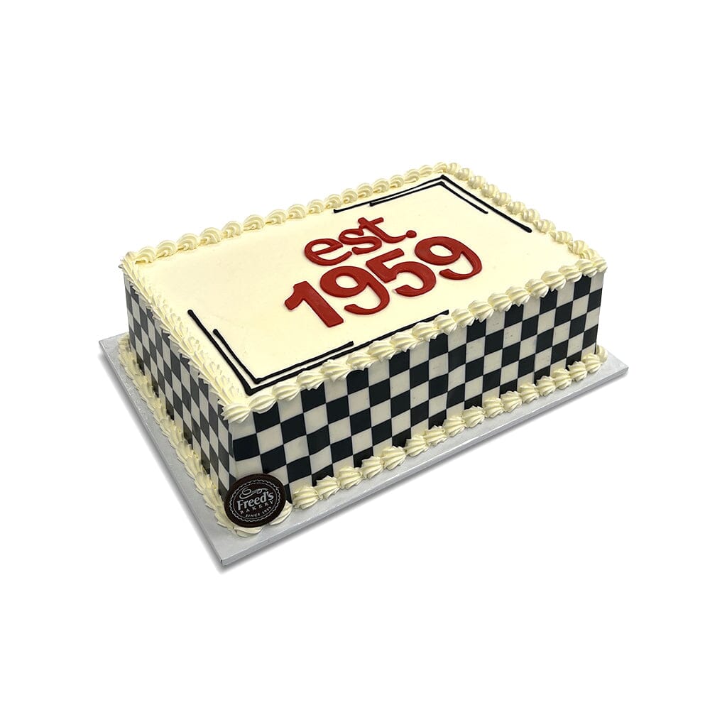 Checkered Celebration Theme Cake Freed's Bakery