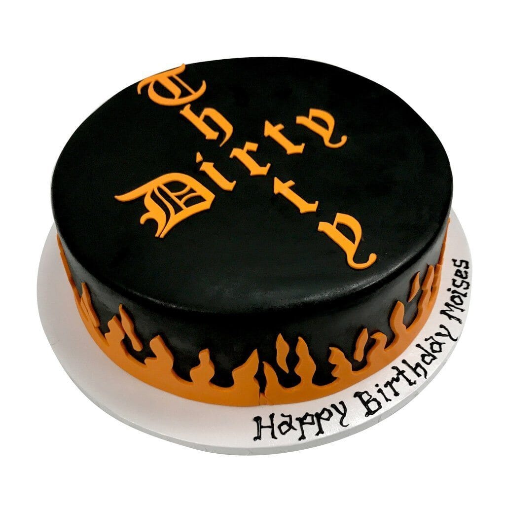 Flaming 30's Theme Cake Freed's Bakery