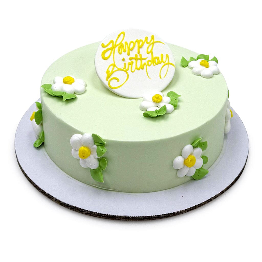 Green Daisy Bloom Theme Cake Freed's Bakery