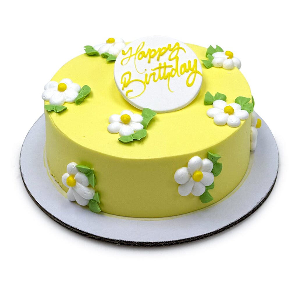 Lemon Daisy Blossom Theme Cake Freed's Bakery