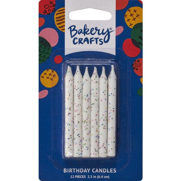 White Glitter Candles Candle Freed's Bakery