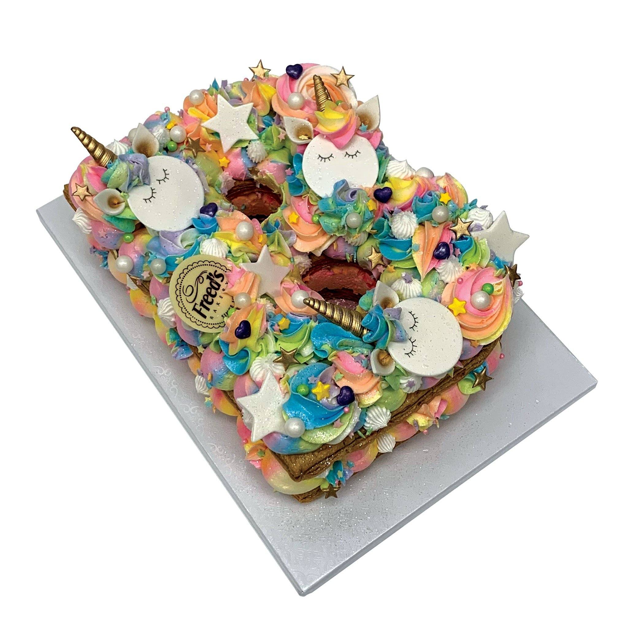 B Unicorn Theme Cake Freed's Bakery