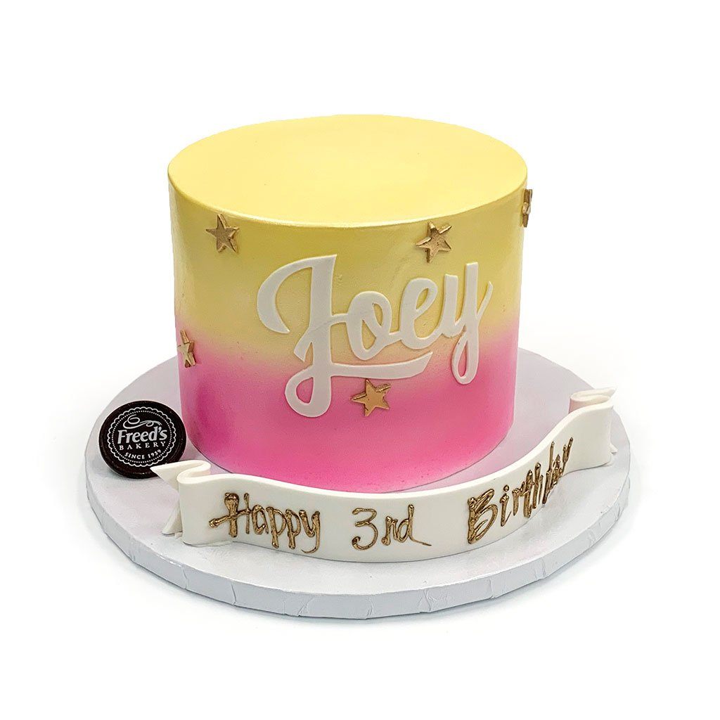 Pink Sunrise Birthday Cake Theme Cake Freed's Bakery