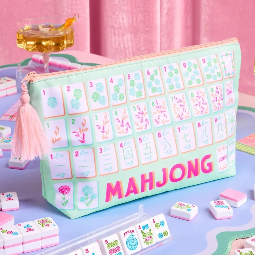 Mahjong Tile Bag - Nylon Zipper Bag Retail Merchandise Gifts xo, Fetti 
