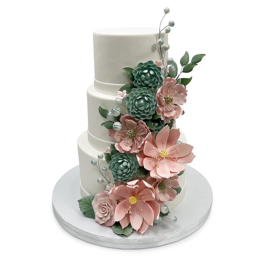 Blushful Cascade Wedding Cake Freed's Bakery 