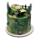 Soldier Strong Theme Cake Freed's Bakery 7" Round (Serves 8-10) Vanilla Cake & Bavarian Cream Buttercream