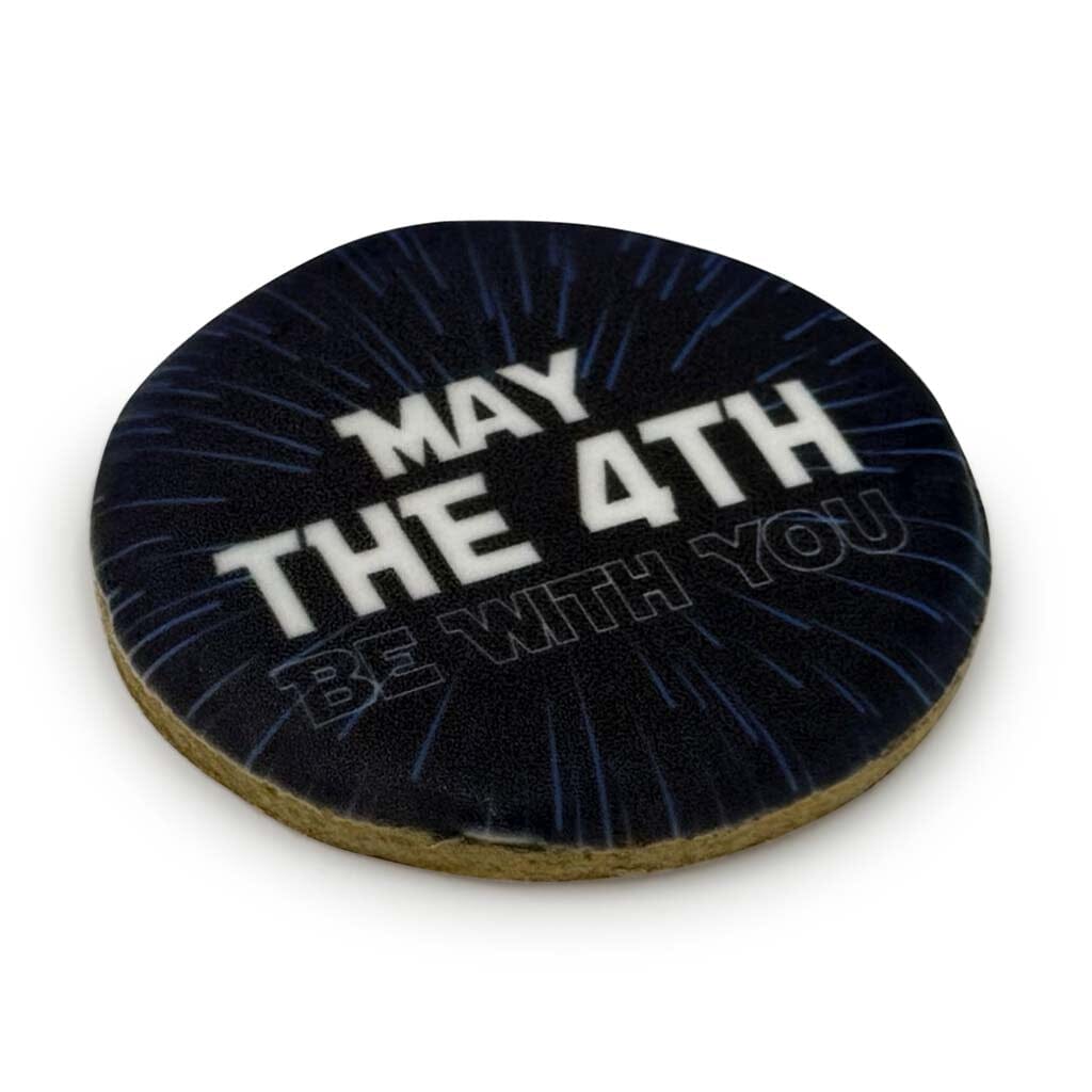 The Force Cookie Cutout Cookie Freed's Bakery Six May the 4th Text Only Yes - Individually Bag Cookies