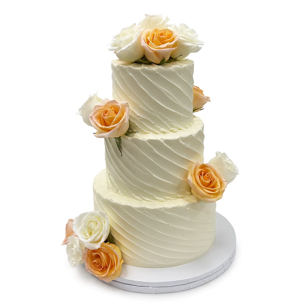 Patterned Rose Wedding Cake Freed's Bakery 