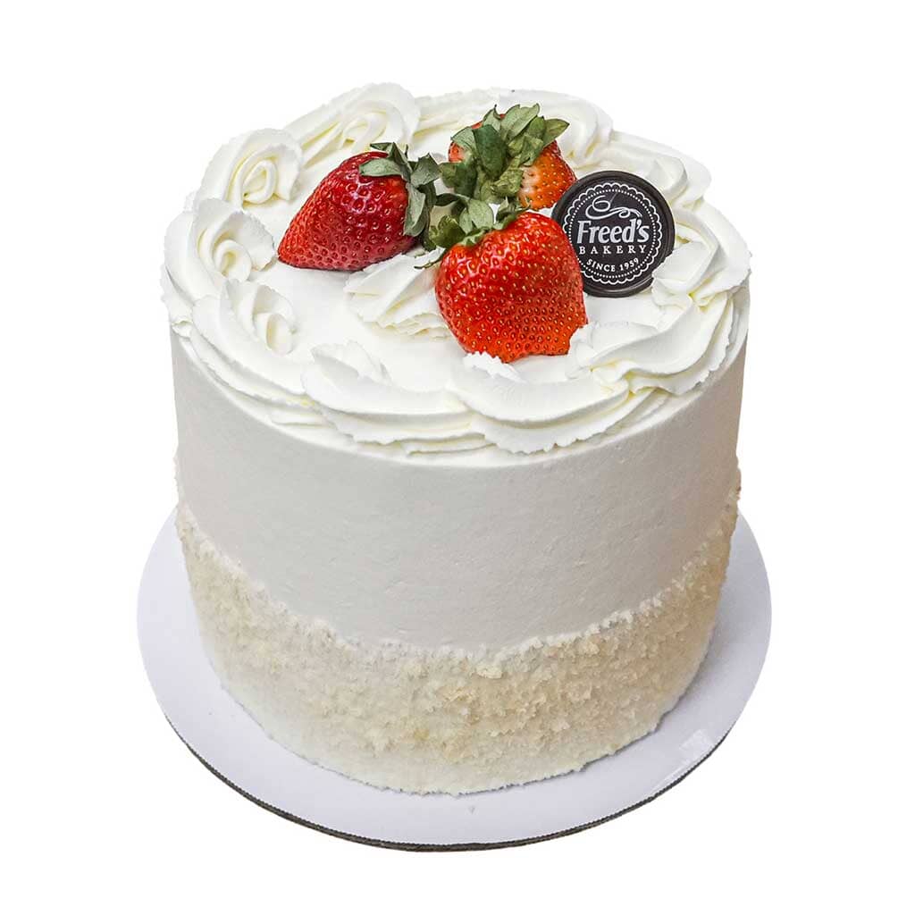 World Famous Strawberry Shortcake, 7-Inch Round Dessert Cake Freed's Bakery 