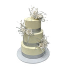 Bands of Silver Wedding Cake Wedding Cake Freed's Bakery 