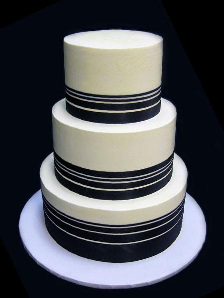 Black Stripes Wedding Cake Freed's Bakery 