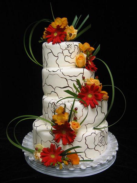 Garden Sketches Wedding Cake Freed's Bakery 