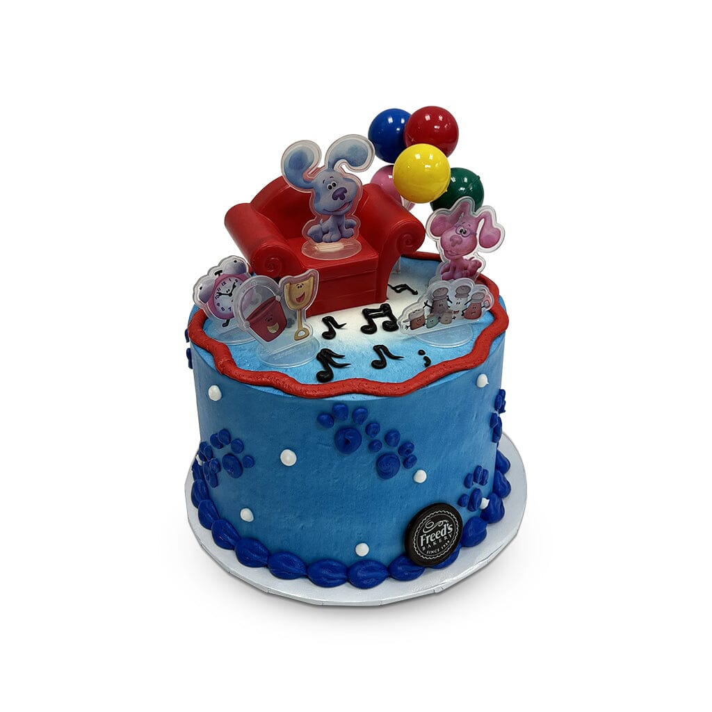 Blues Sofa Birthday Cake Theme Cake Freed's Bakery 7" Round (Serves 8-10) Vanilla Cake w/ Bavarian Cream 