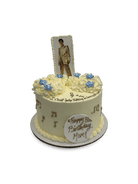 Blue Suede Floral Cake Theme Cake Freed's Bakery 